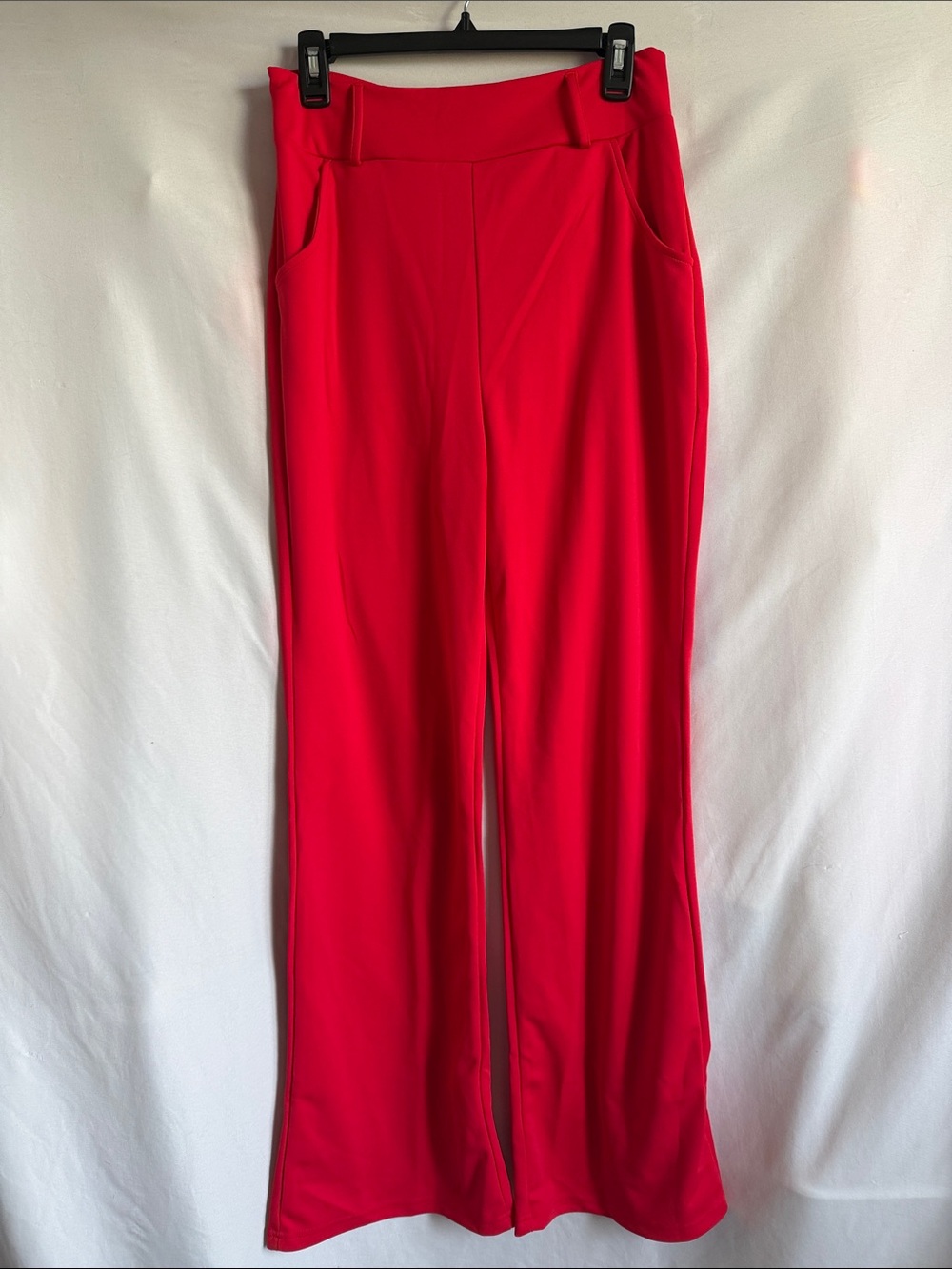 Classic Red Wide-Leg Ponte Pants